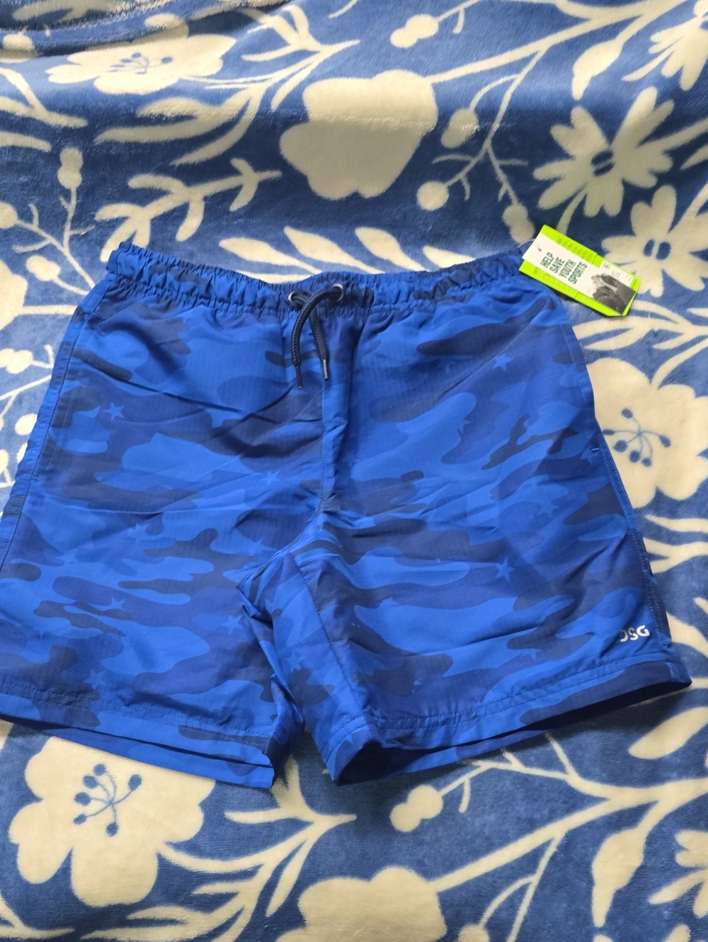 DSG Boys Royal Blue Camo Swim Trunks